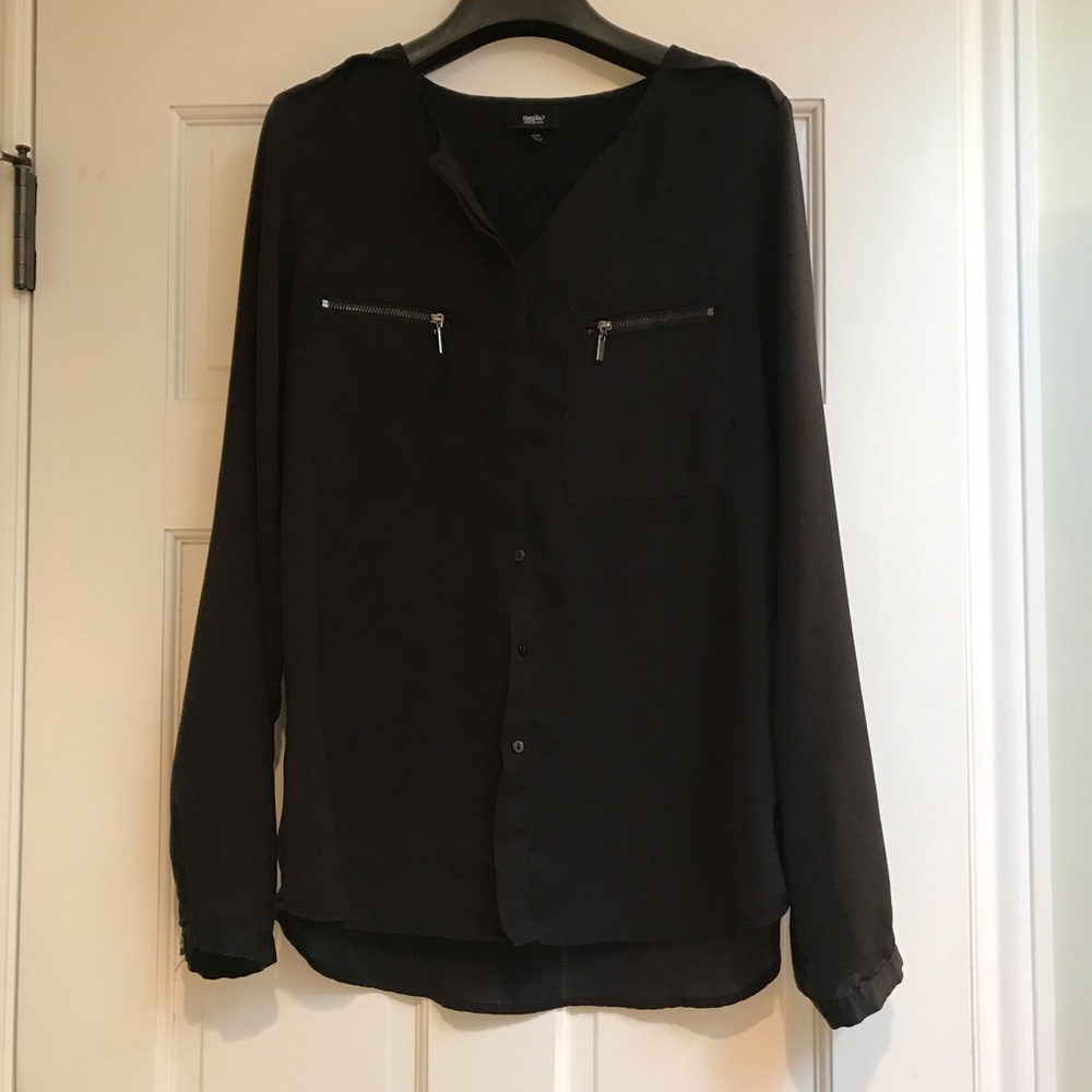 Mossimo Women’s Black Button Down Blouse XS